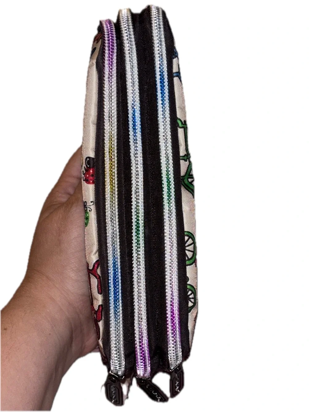 Multicolor Bicycle Print Women's Cosmetic Bag